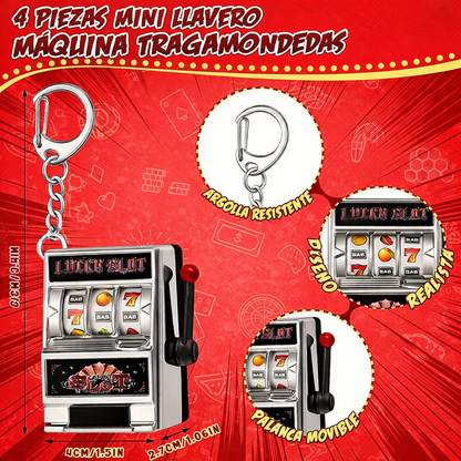 Llavero Mini Casino – Máquina Tragamonedas con Palanca