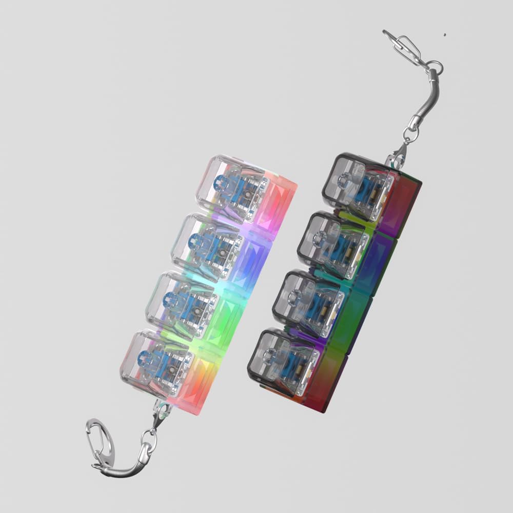 llavero de teclado mecánico anti estrés (con luces)